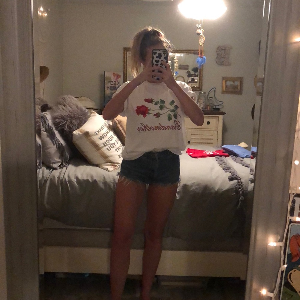 vintage grandmother rose graphic tee